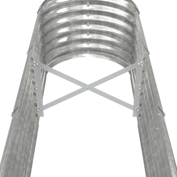 Vaso/floreira de jardim aço revestido a pó 332x40x36cm prateado - Image 5