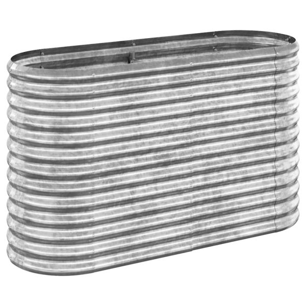 Vaso/floreira de jardim aço revestido a pó 114x40x68cm prateado - Image 2