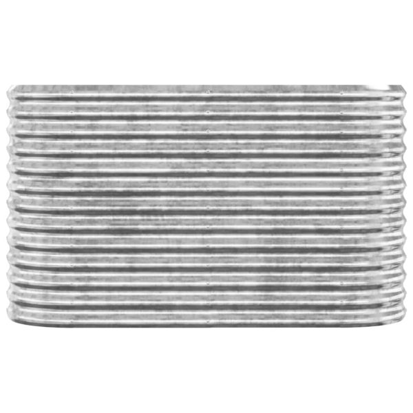 Vaso/floreira de jardim aço revestido a pó 114x40x68cm prateado - Image 3
