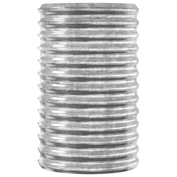 Vaso/floreira de jardim aço revestido a pó 114x40x68cm prateado - Image 4