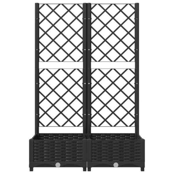 Vaso/floreira jardim c/ treliça 80x40x121,5 cm PP preto - Image 4