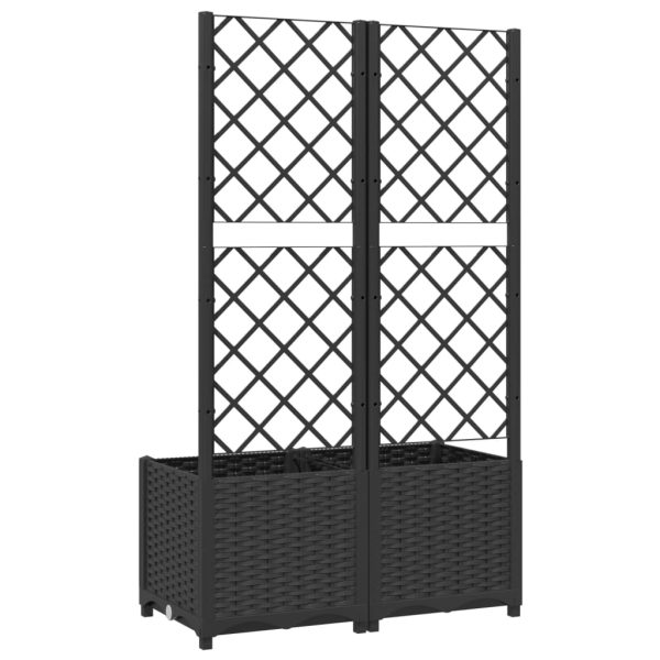 Vaso/floreira jardim c/ treliça 80x40x136 cm PP preto - Image 6