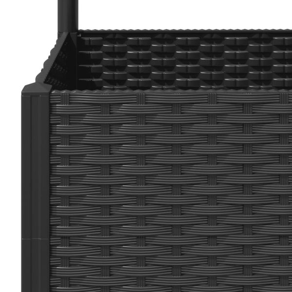 Vaso/floreira jardim c/ treliça 80x40x136 cm PP preto - Image 7