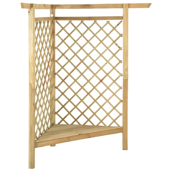 Pérgola de canto com banco 166x81x174 cm pinho impregnado - Image 2