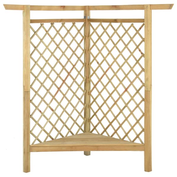 Pérgola de canto com banco 166x81x174 cm pinho impregnado - Image 3