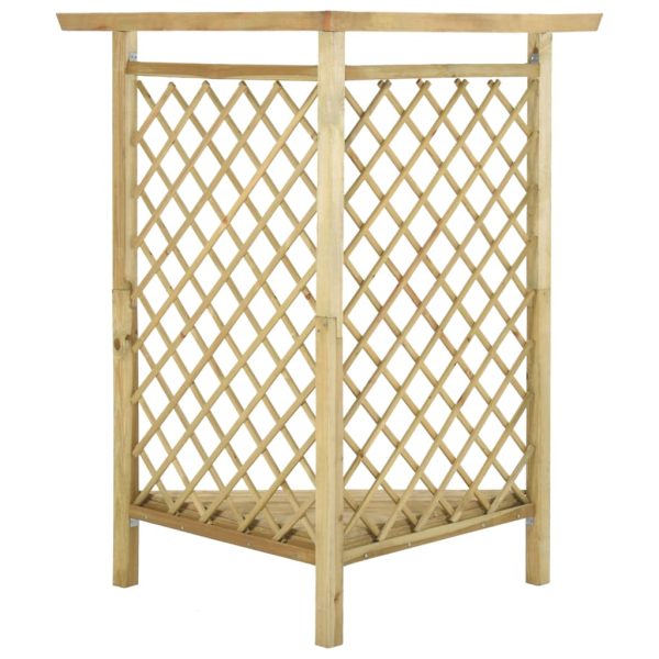Pérgola de canto com banco 166x81x174 cm pinho impregnado - Image 4