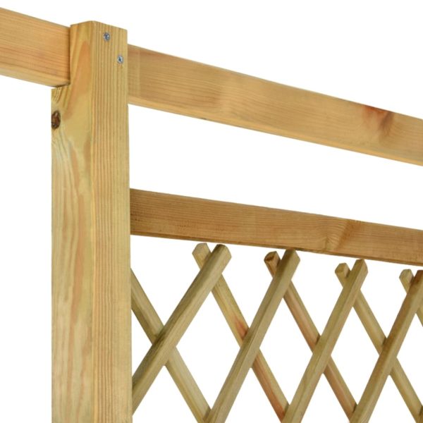 Pérgola de canto com banco 166x81x174 cm pinho impregnado - Image 5