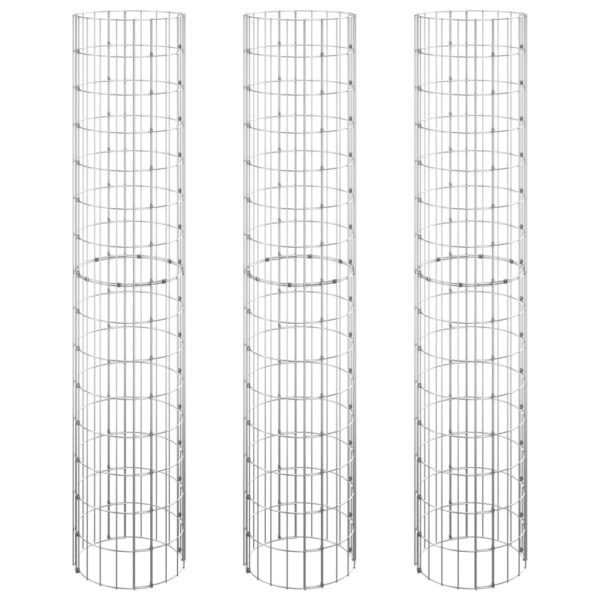 Canteiro elevado/cesto gabião circular 3pcs Ø30x150cm aço galv. - Image 2