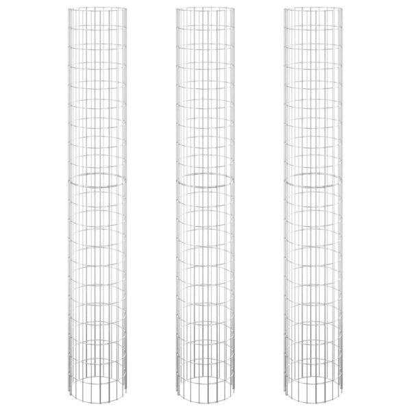 Canteiro elevado/cesto gabião circular 3pcs Ø30x200cm aço galv. - Image 2