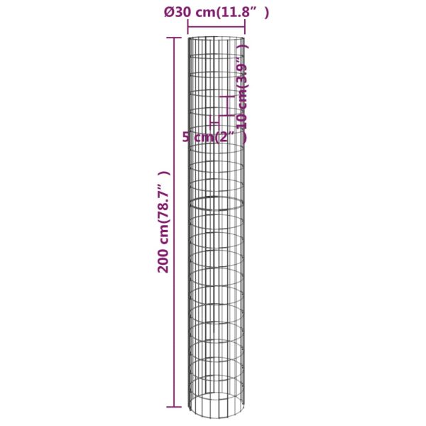Canteiro elevado/cesto gabião 4 pcs Ø30x50/100/150/200 cm - Image 8
