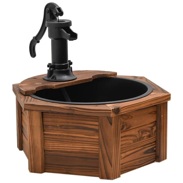 Fonte de água com bomba 57x57x53 cm abeto maciço - Image 2
