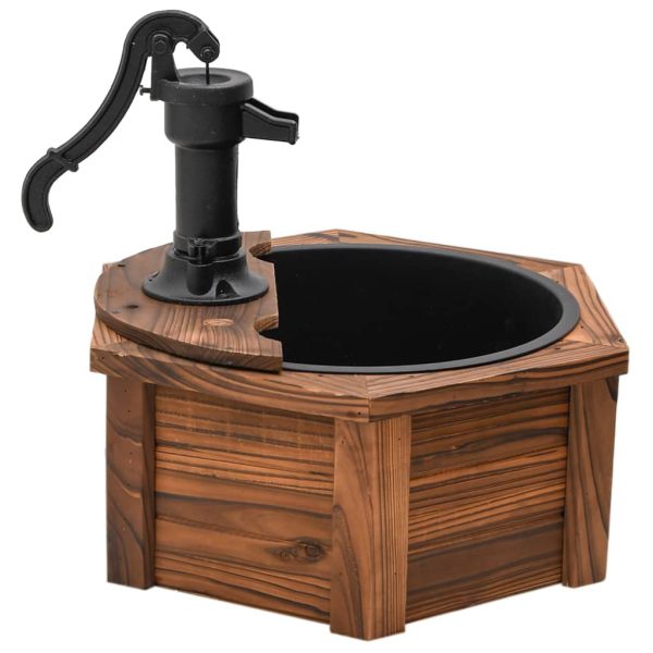 Fonte de água com bomba 57x57x53 cm abeto maciço - Image 5