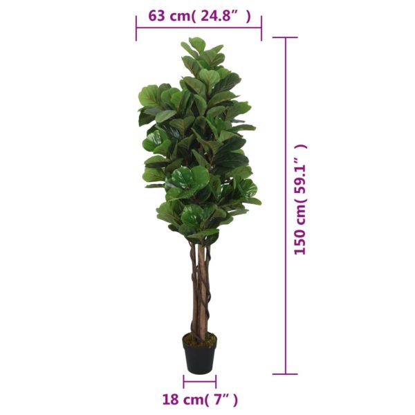 Figueira-lira artificial 180 folhas 150 cm verde - Image 5