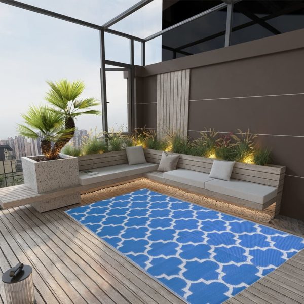 Tapete de exterior 120x180 cm PP azul