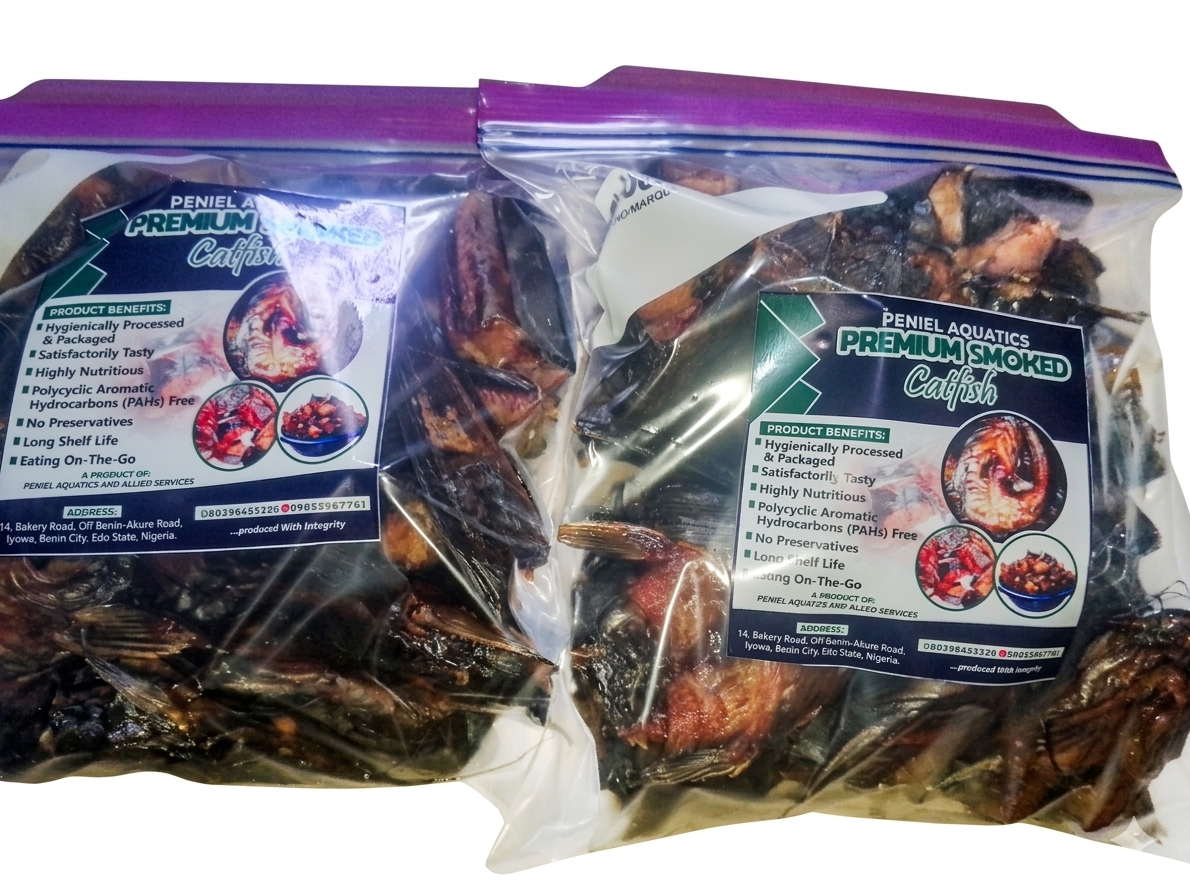 Peniel Aquatics Premium Smoked Catfish. 1kg packs