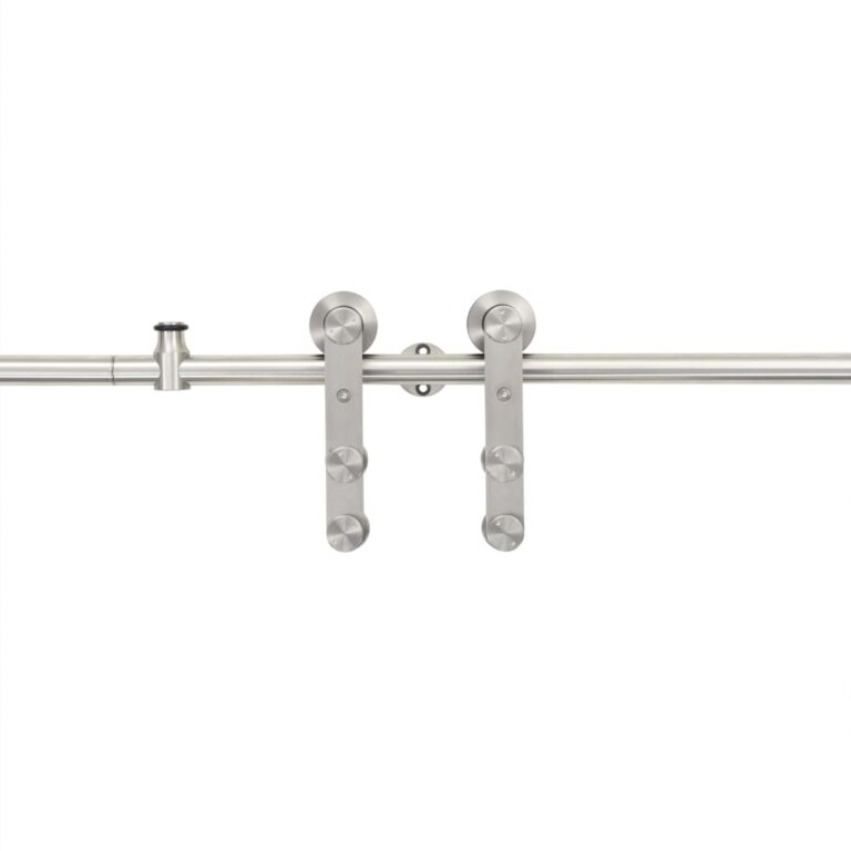 Kit ferragens p/ porta deslizante 183cm aço inoxidável prateado - Image 2