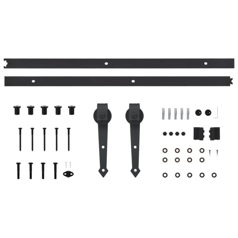 Kit de ferragens para porta deslizante SKIEN 200 cm aço preto - Image 5
