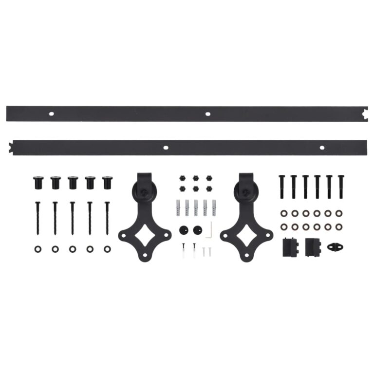 Kit de ferragens para porta deslizante SKIEN 200 cm aço preto - Image 5