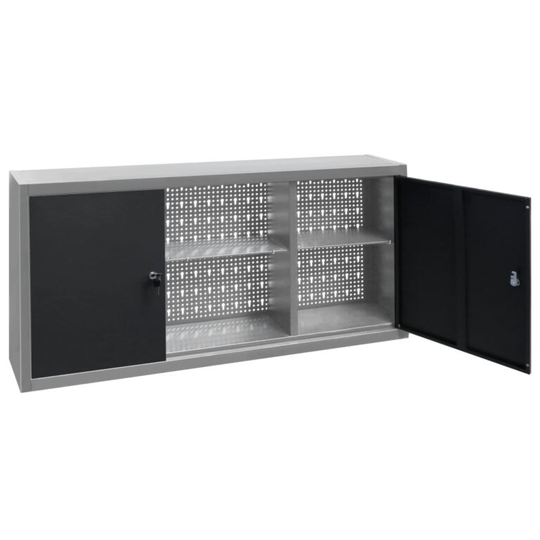 Armário ferramentas parede industrial metal cinzento e preto - Image 4