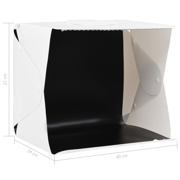 Caixa luz LED dobrável estúdio foto. 40x34x37cm plástico branco - Image 10