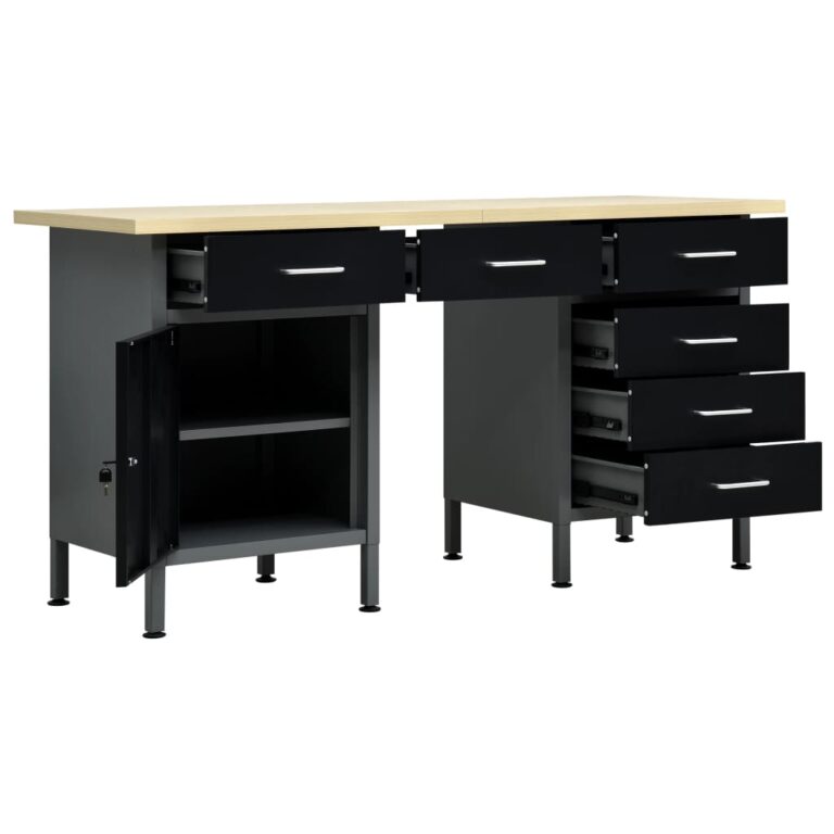 Bancada de trabalho 160x60x85 cm aço preto - Image 2