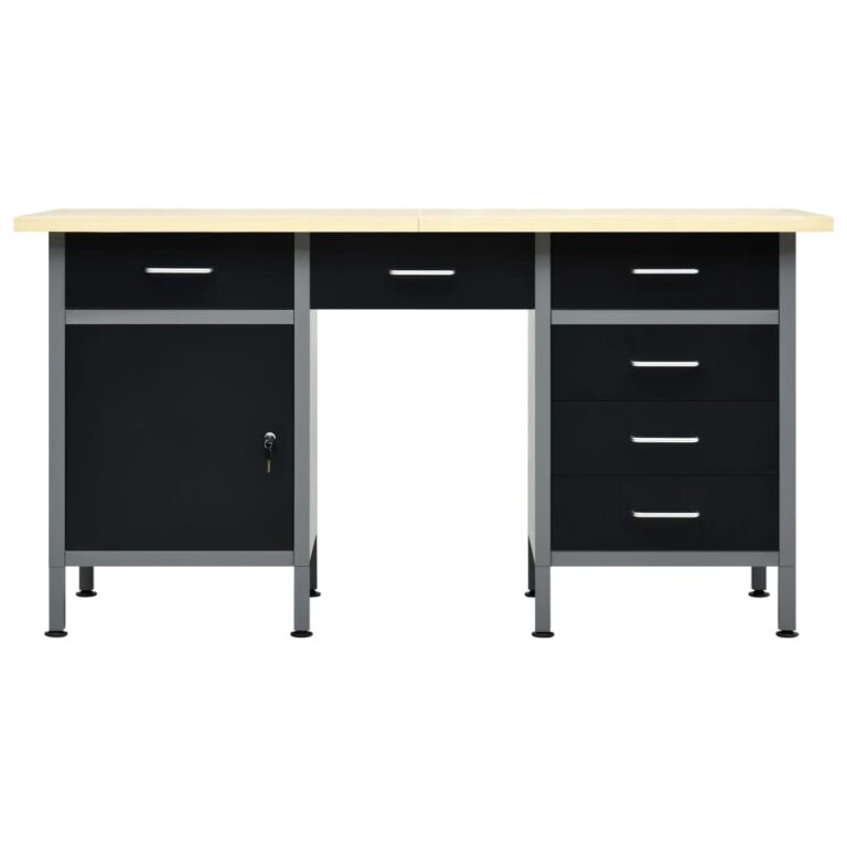 Bancada de trabalho 160x60x85 cm aço preto - Image 3