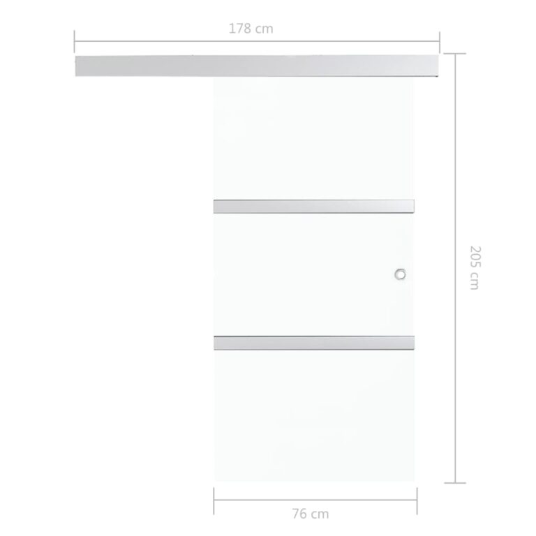 Porta deslizante batente suave vidro ESG/alumínio 76x205 cm - Image 8