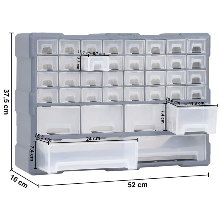 Caixa organizadora com 40 gavetas 52x16x37,5 cm - Image 9