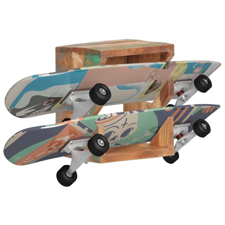 Suporte parede p/ skates 25x20x30 cm madeira recuperada maciça - Image 7