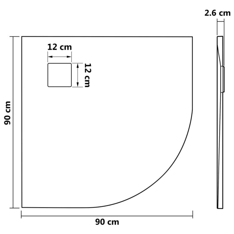 Base de chuveiro SMC 90x90 cm castanho - Image 8