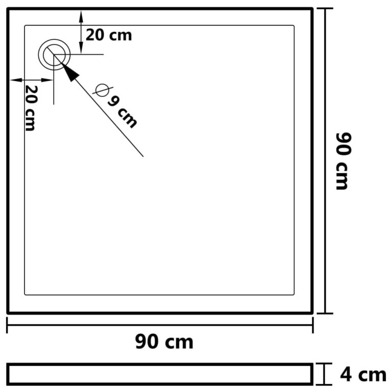 Base de chuveiro quadrada 90x90 cm ABS - Image 7