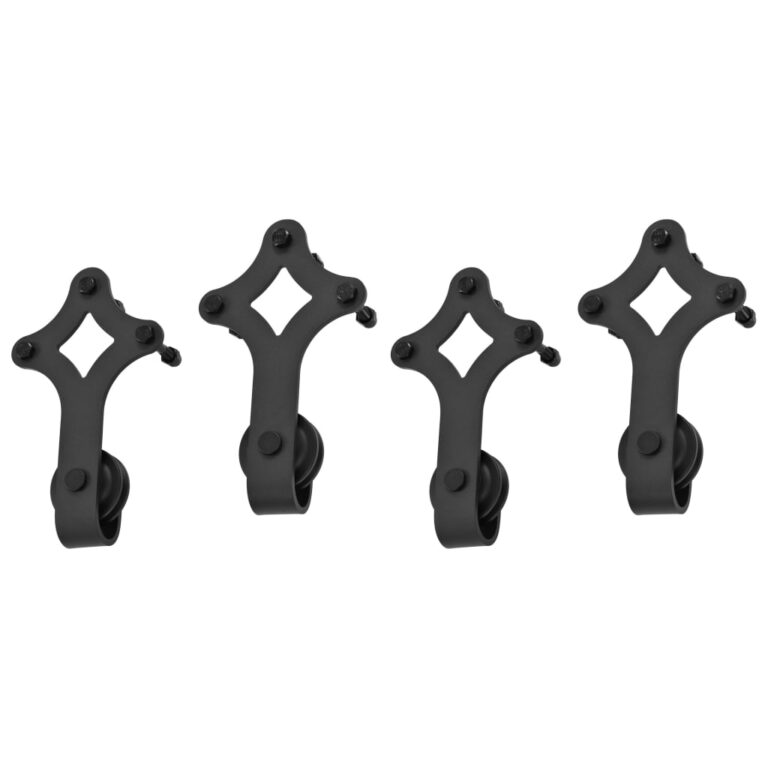 Kits de ferragens para porta deslizante 2 pcs 183 cm aço preto - Image 5