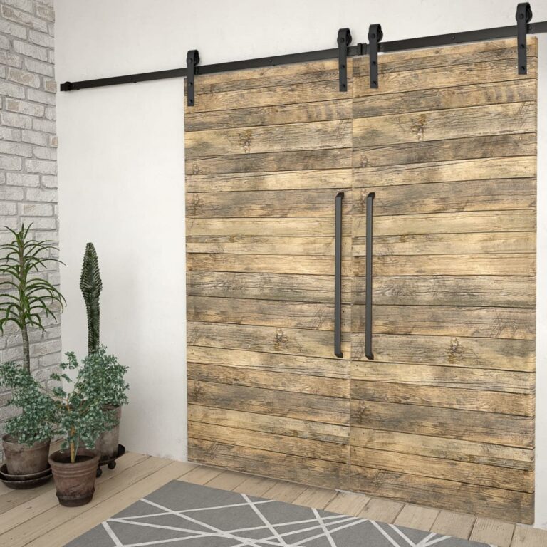Kits de ferragens para porta deslizante 2 pcs 200 cm aço preto - Image 3