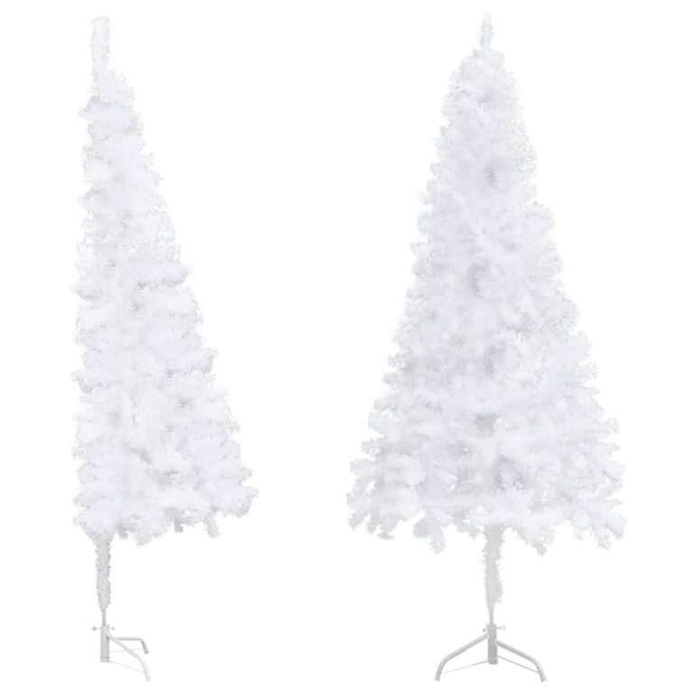 Árvore de Natal artificial de canto 150 cm PVC branco - Image 2