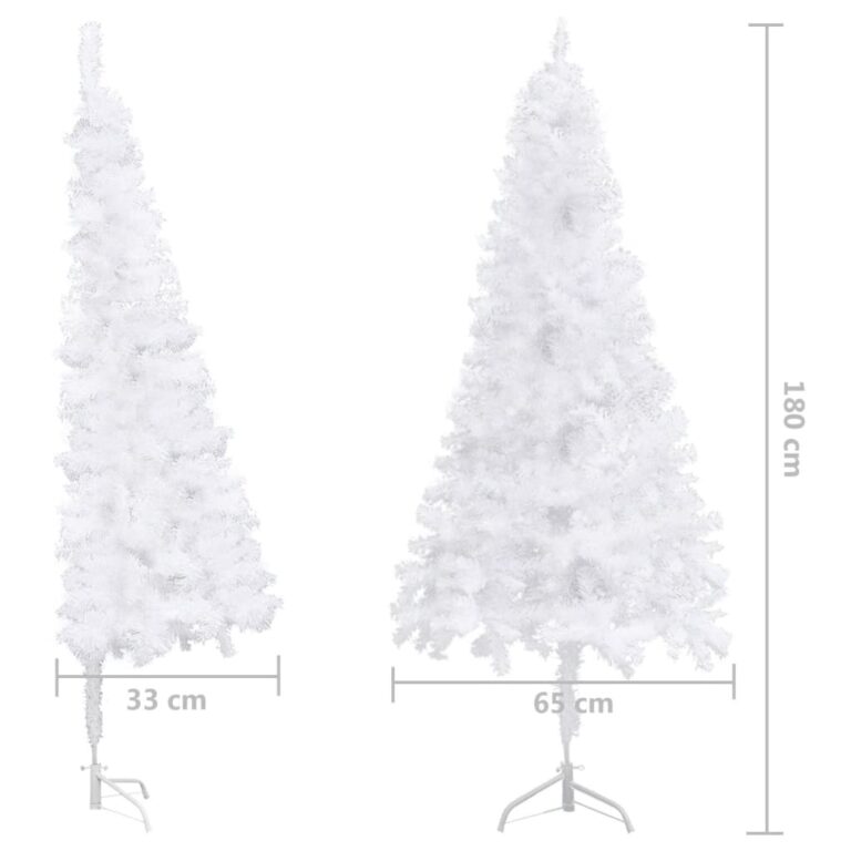 Árvore de Natal artificial de canto 180 cm PVC branco - Image 9