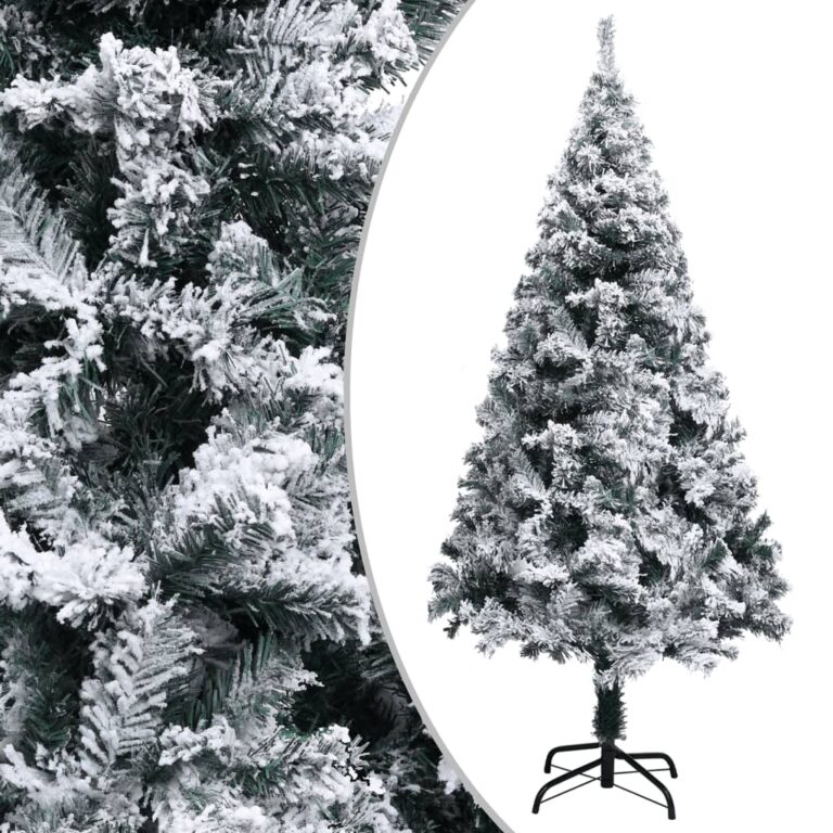 Árvore de Natal artificial c/ flocos de neve 120 cm PVC verde