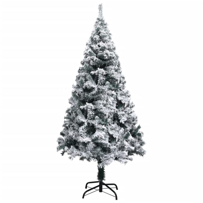 Árvore de Natal artificial c/ flocos de neve 120 cm PVC verde - Image 2