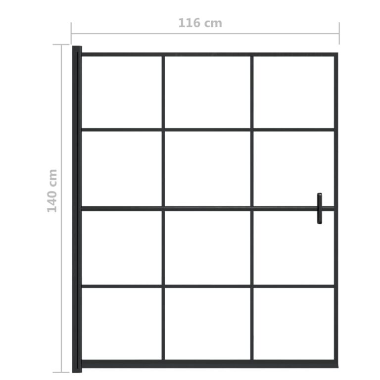 Divisória de chuveiro ESG 116x140 cm preto - Image 5