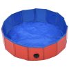 Piscina para perros plegable 80x20 cm PVC rojo - Imagen 3