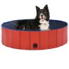 Piscina para perros plegable 120x30 cm PVC rojo