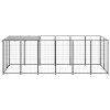Caseta para perros 330x110x110 cm acero negro - Imagen 2