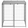 Caseta para perros 110x110x110 cm acero plateado - Imagen 2