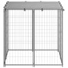 Caseta para perros 110x110x110 cm acero plateado - Imagen 3