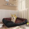 Cama para perros 80x68x23 cm cuero artificial negro y marrón