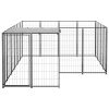 Caseta para perros 6,05 m² acero negro - Imagen 3