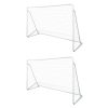 Balizas de futebol com redes 2 pcs aço 240x90x150 cm