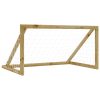 Baliza de futebol com rede 160x100x80 cm pinho impregnado