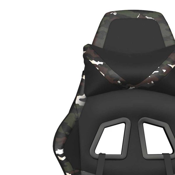 Cadeira gaming massagens apoio pés couro artif preto/camuflagem - Image 12