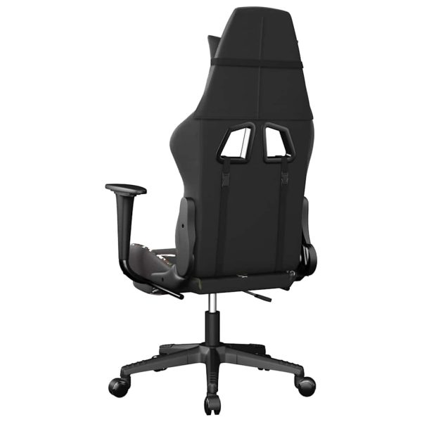 Cadeira gaming massagens apoio pés couro artif preto/camuflagem - Image 6