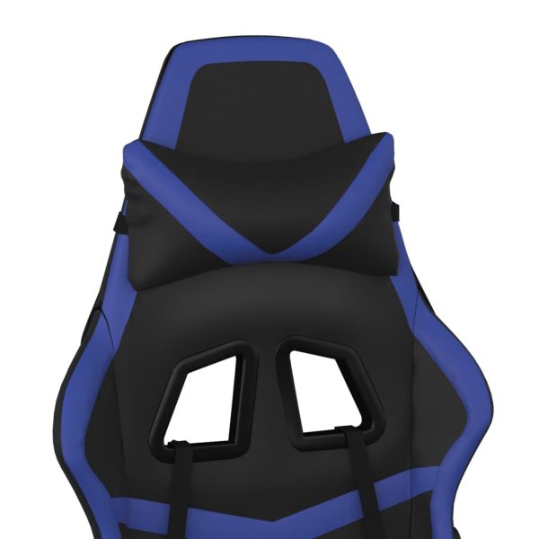 Cadeira gaming c/ apoio para pés couro artificial preto e azul - Image 10
